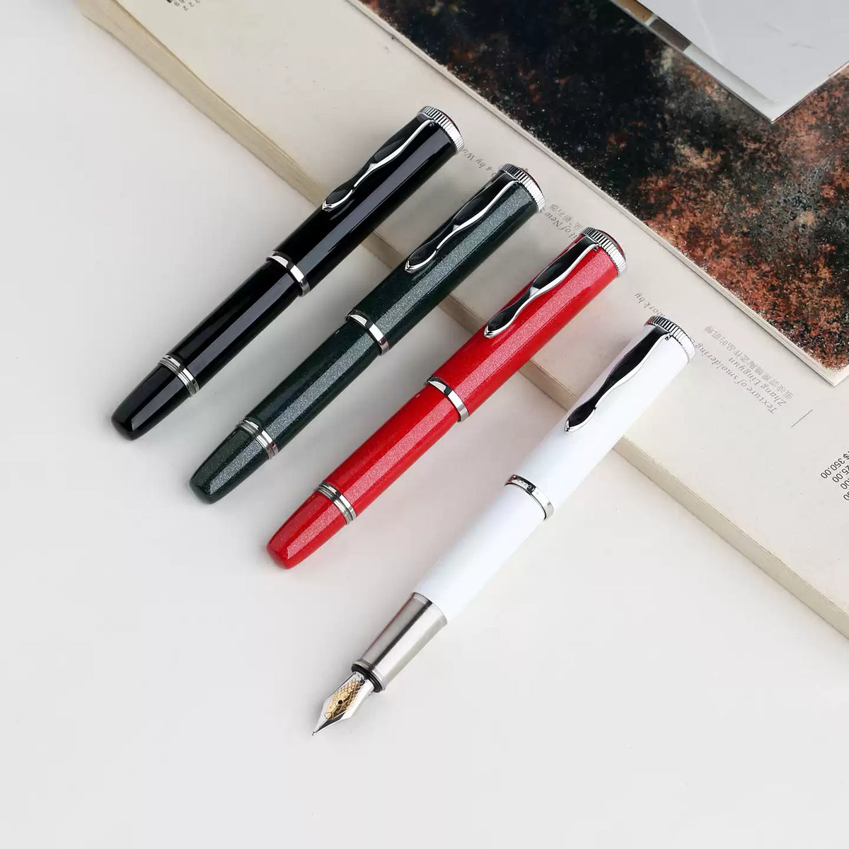 MAJOHN RS2 Short Pocket Fountain Pen — Metal Lacquer Finish, 100mm Travel Pen
