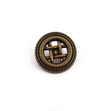 Round Woven Antique Gold Silver Matte Metal Shank Buttons 40-Pack Antique Gold