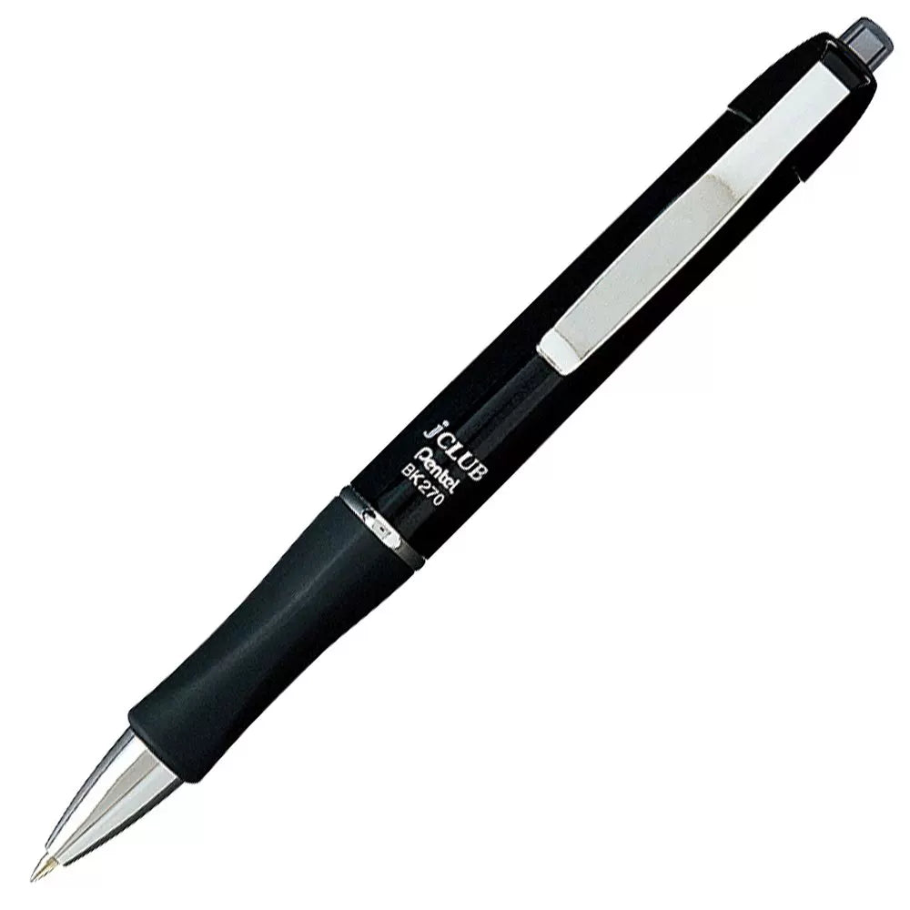 Pentel J-Club BK270 Retractable Ballpoint Pen | 0.7mm Black | 2 Pack Black
