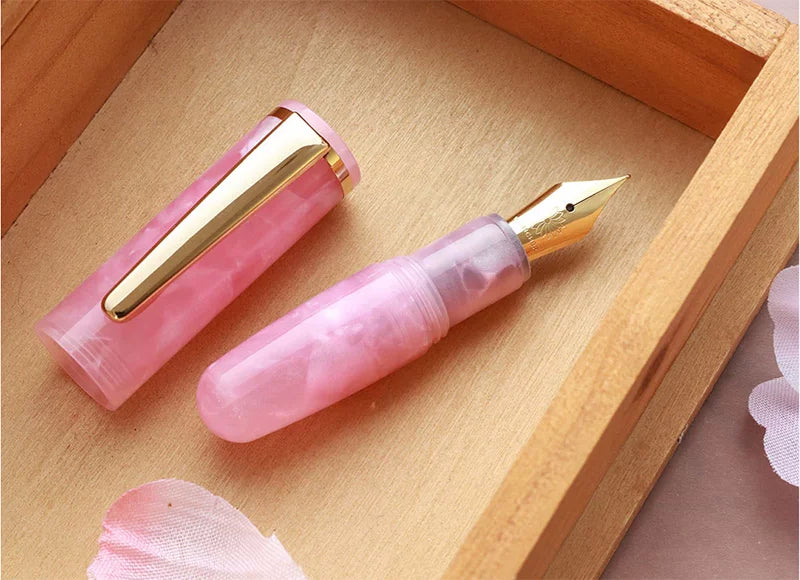 Wancher Super Mini Fountain Pen - 65mm Pocket Eyedropper Pen with Vivid Acrylic Barrel and Pipette