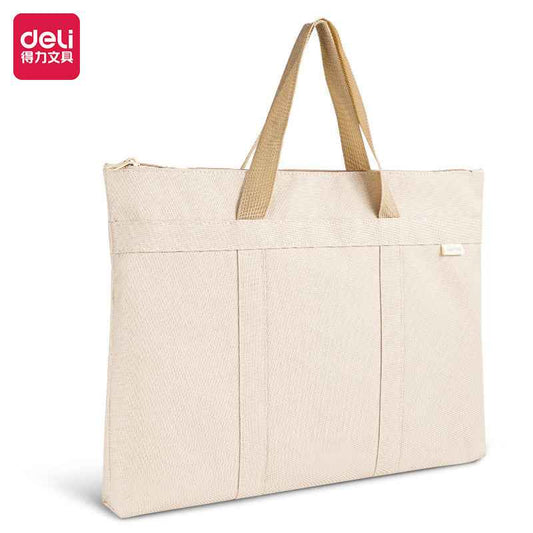 DELI 63788 Multi-Layer 600D Oxford Cloth Laptop Document Bag Beige