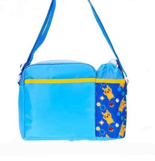 Cute Pikachu Blue Kids Crossbody Water Bottle Bag