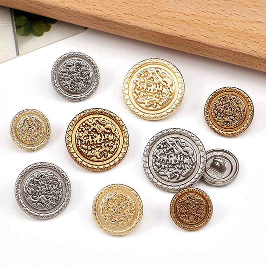 3/4 Inch Double Horse Wave Metal Coat Buttons 20pcs