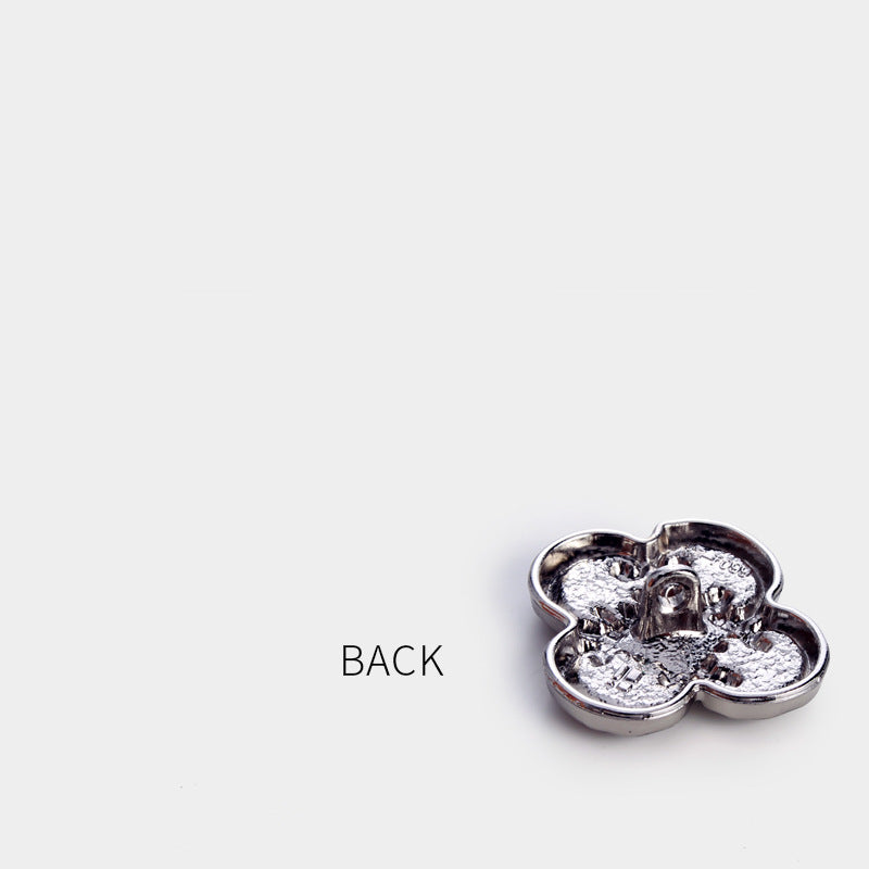 Vintage Enamel Four-Leaf Clover Metal Buttons, 20-Pack