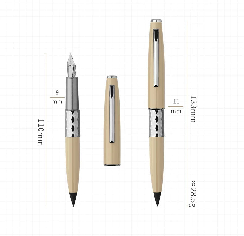 MAJOHN N102 Dual-Ended Fountain Pen & Eternal Pencil with 5 Alloy Pencil Tips