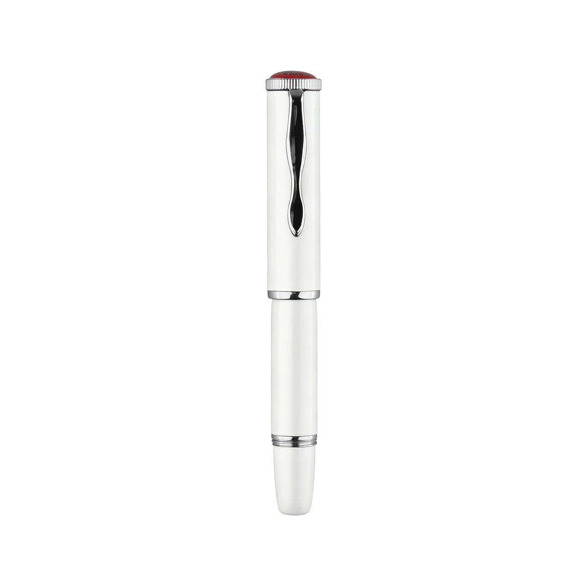 MAJOHN RS2 Short Pocket Fountain Pen — Metal Lacquer Finish, 100mm Travel Pen White