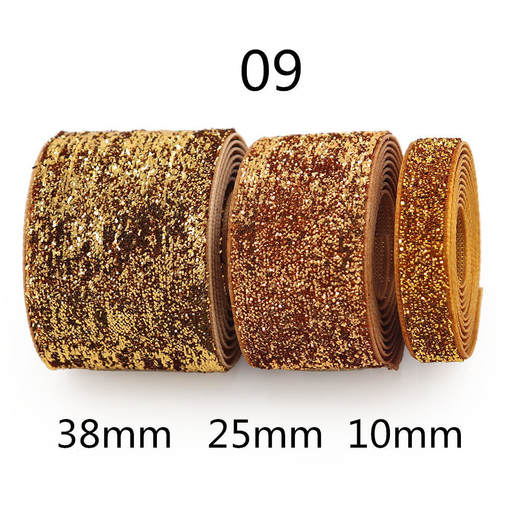 10/25/38mm Gradient Chenille Ribbon with Sparkle 3 Sizes Pack 09