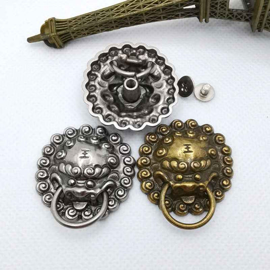 30MM Vintage Dragon King Screw Studs Antique Silver Bronze Rivet 10pcs