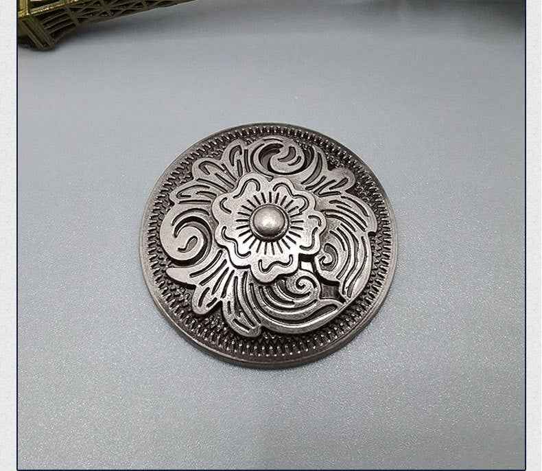 Vintage Round Zinc Alloy Arabesque Screw-Back Stud Buttons 10pcs Antique Silver