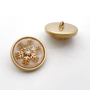 22mm Gold Round Square Rhinestone Metal Shank Buttons 10pcs 5