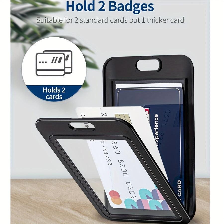 Double-Sided Clear ID Card Holder Set of 10 | Transparent PP Plastic Badge Sleeve for Student, Work, Access & Meal Cards — 7×11cm