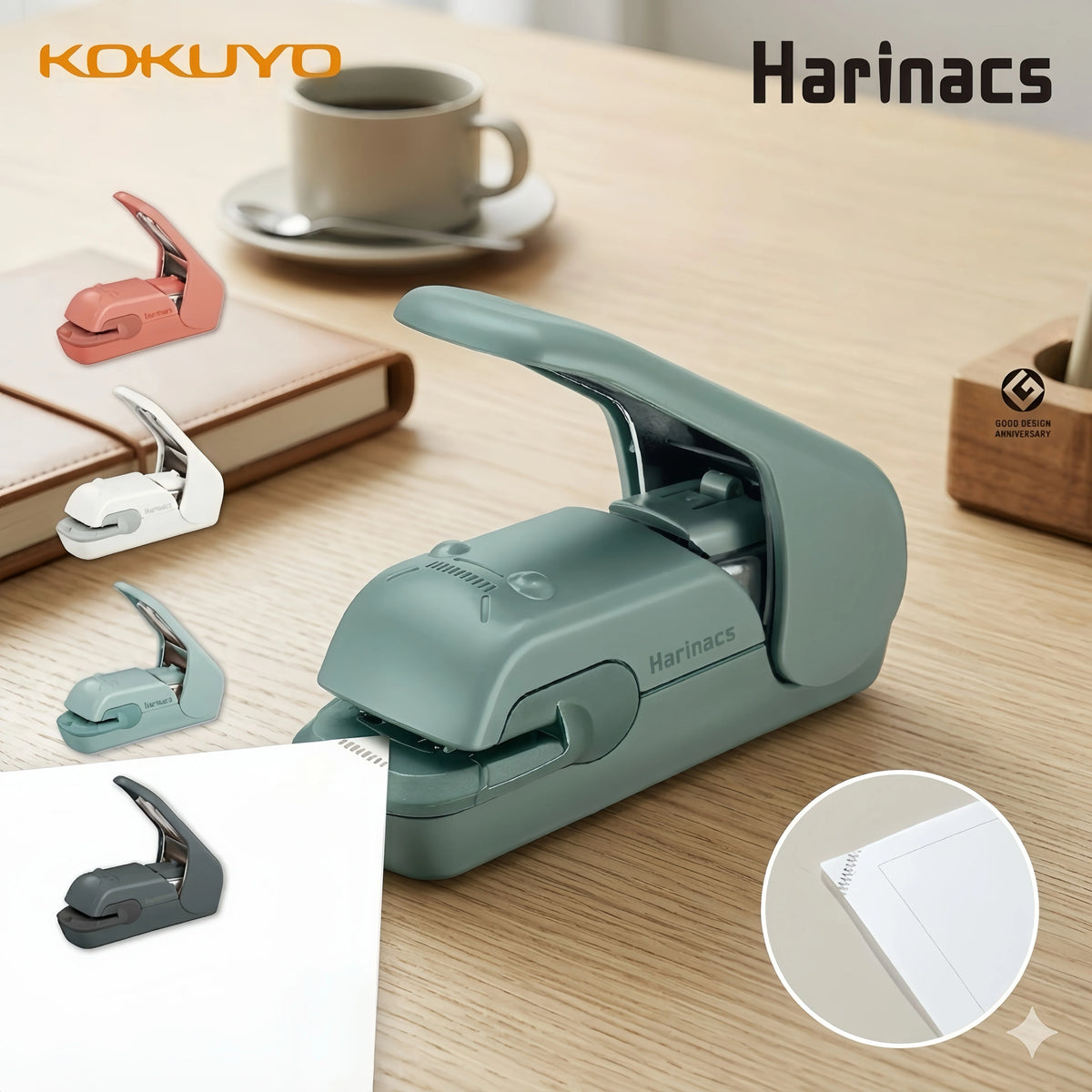 KOKUYO Harinacs Stapleless Stapler Needle-Free Paper Binding for Office & School