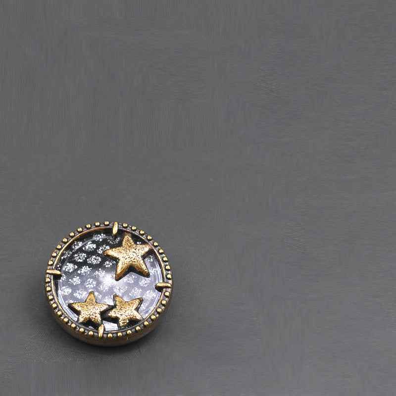 18/23mm Gold/Silver/Bronze Starry Sky Alloy Shank Buttons 10pcs Bronze