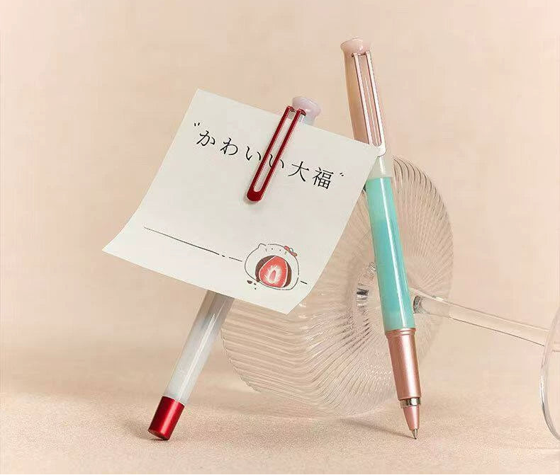 TANOOCI Wagashi Japanese Sweets Gel Pen | Magnetic Cap | 0.5mm Bullet Tip Black Ink | Includes 2 Refills