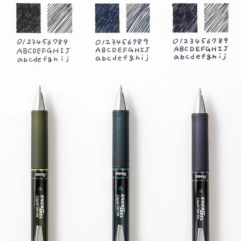 Pentel Energel BLN-75CA Retractable Gel Pen | 0.5/0.7mm | Vintage Style | 3 Pack | Japan