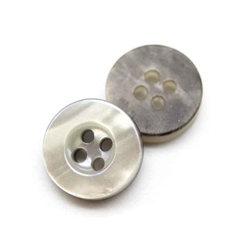 11mm Glitter Transparent Iridescent Wide Edge Resin Buttons 100pcs Grey