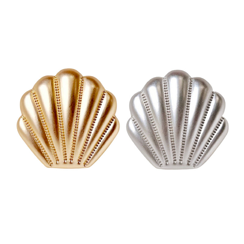 18/23mm French Matte Gold Silver Shell-Style Metal Shank Buttons 12pcs
