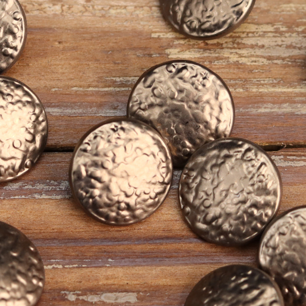 12mm Round Wave-Face Vintage Metal Shank Buttons 200pcs for Shirts Blouses Tea Gold