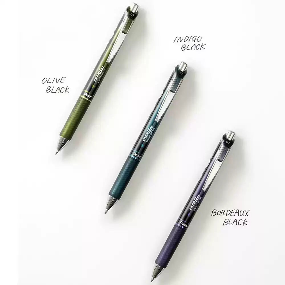 Pentel Energel BLN-75CA Retractable Gel Pen | 0.5/0.7mm | Vintage Style | 3 Pack | Japan