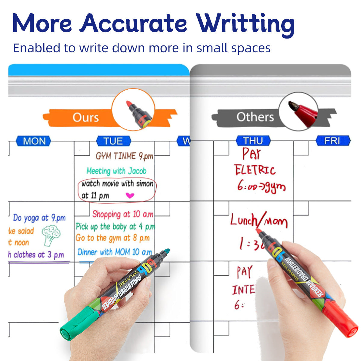12-Color POP Whiteboard Markers Set Erasable Dry Erase