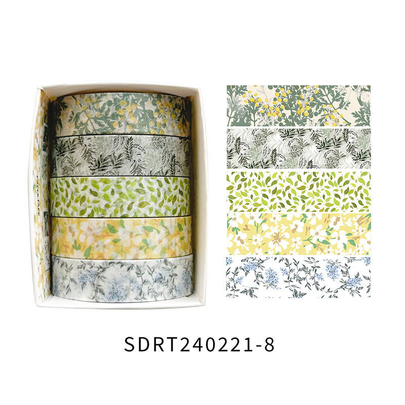 Spring Blossom Romance Washi Tape Set | 12 Color Palettes × 5 Rolls | 10mm × 2m