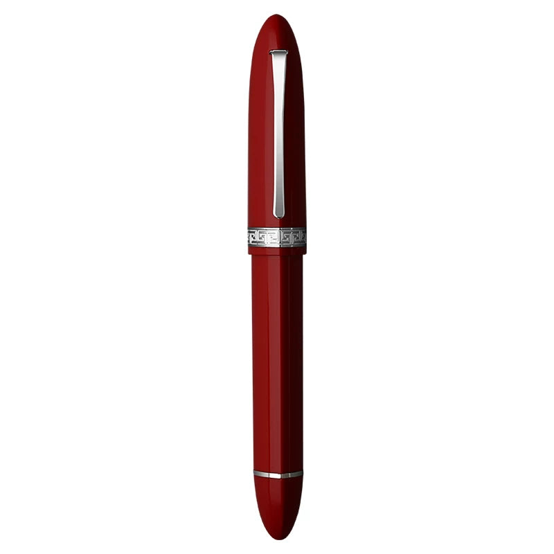 MAJOHN V60 Triangle Grip Piston Fountain Pen Red Silver