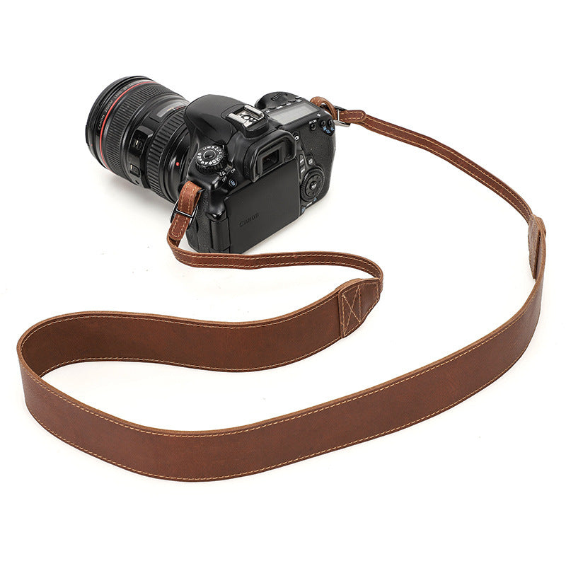 Vintage Crazy Horse Leather Camera Strap – Double-Sided