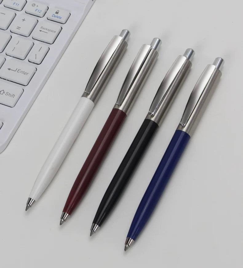 SANKOU Retro Retractable Ballpoint Pen 1.0mm Black & Blue Oil Ink 4 Pack