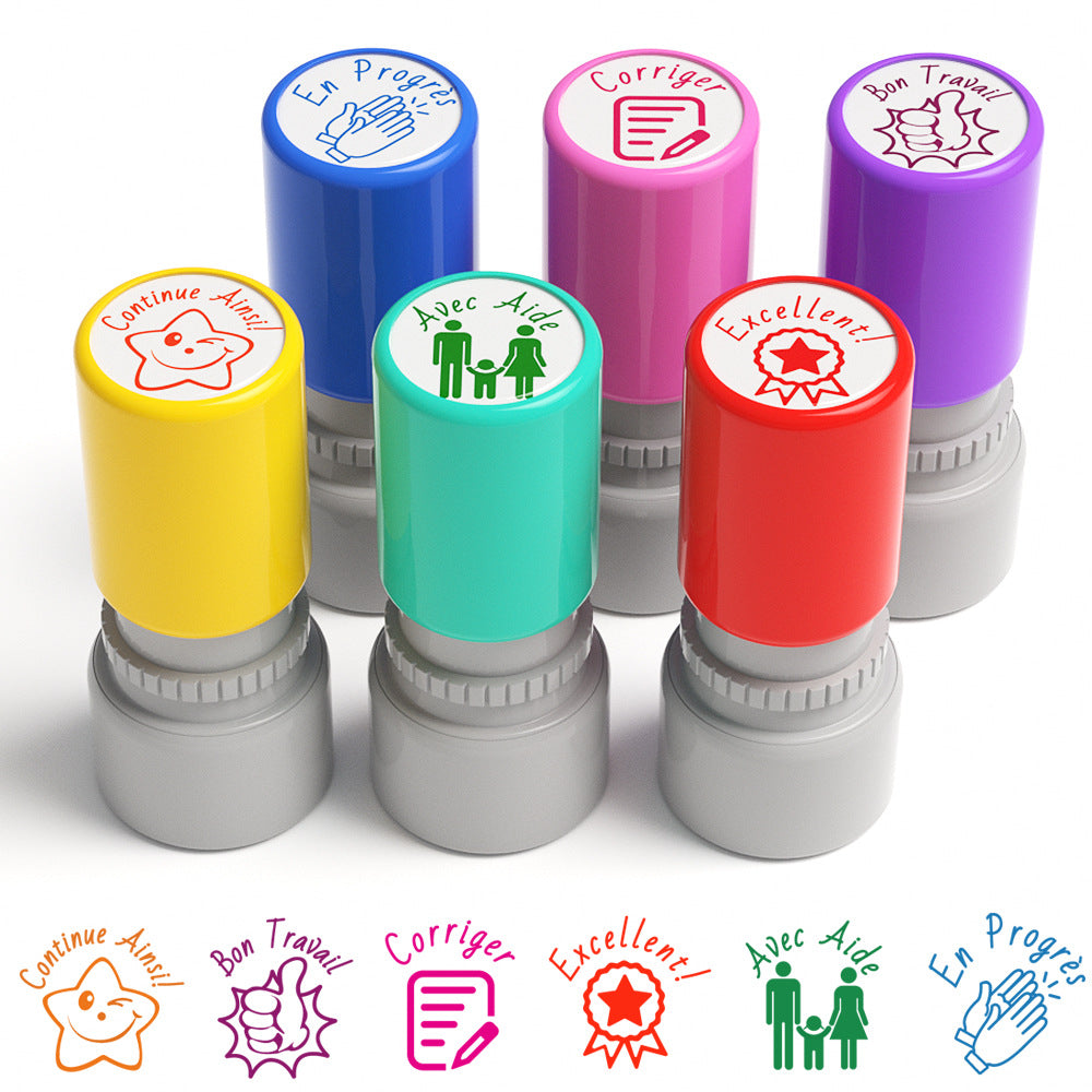 Pack of 6 Sorted Teacher Stamp Teachers Self-Inking Rubber Stamps