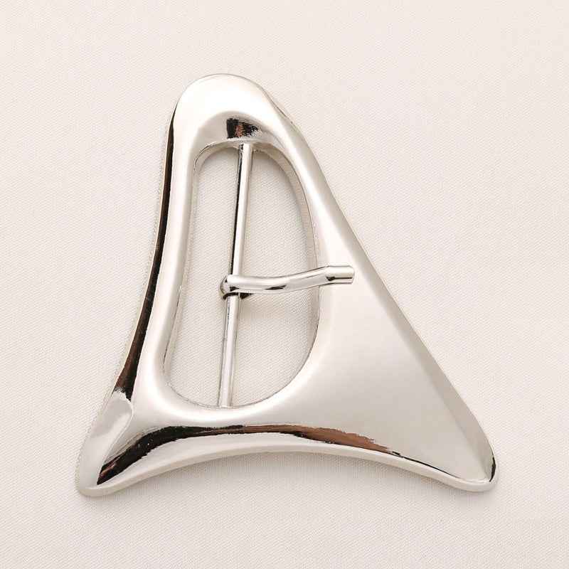 40/50mm Triangle Center Bar Buckles Metal Belt Closures 20pcs Silver