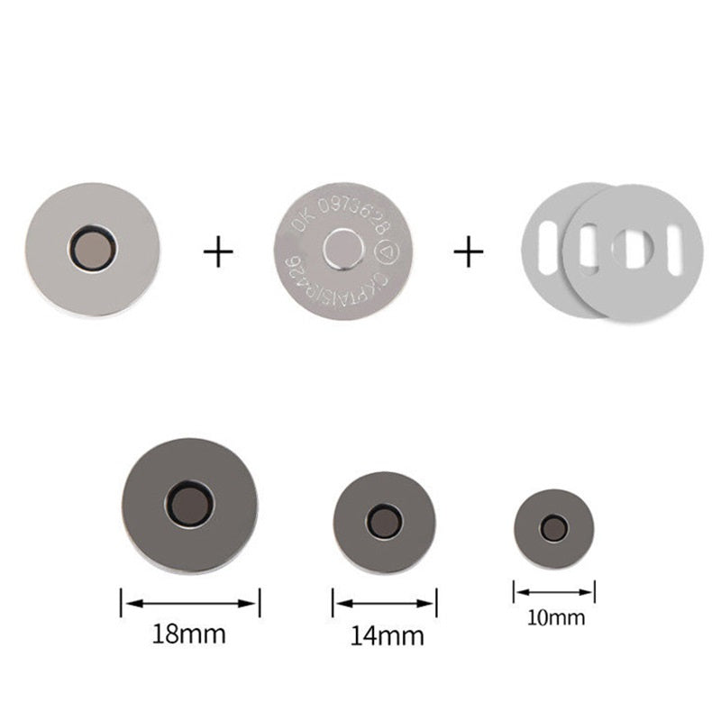 Metal Round Magnetic Snap Buttons for Bag 20pcs