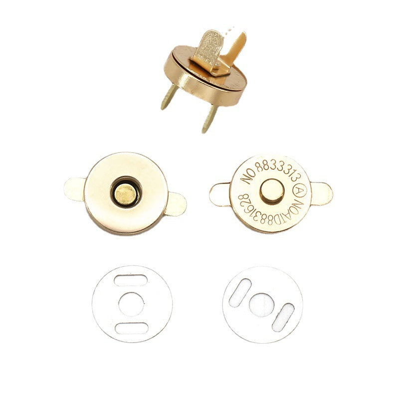Metal Round Magnetic Snap Buttons for Bag 20pcs Gold