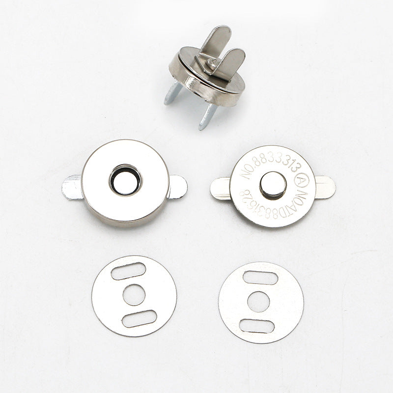 Metal Round Magnetic Snap Buttons for Bag 20pcs Silver