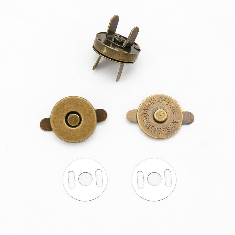 Metal Round Magnetic Snap Buttons for Bag 20pcs Bronze
