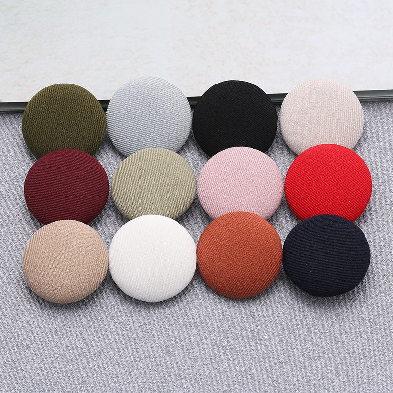 Colorful Round Fabric Covered Shank Buttons,20pcs