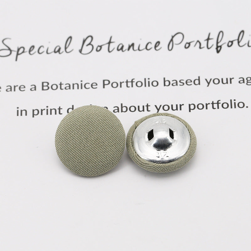 Colorful Round Fabric Covered Shank Buttons,20pcs Light Green