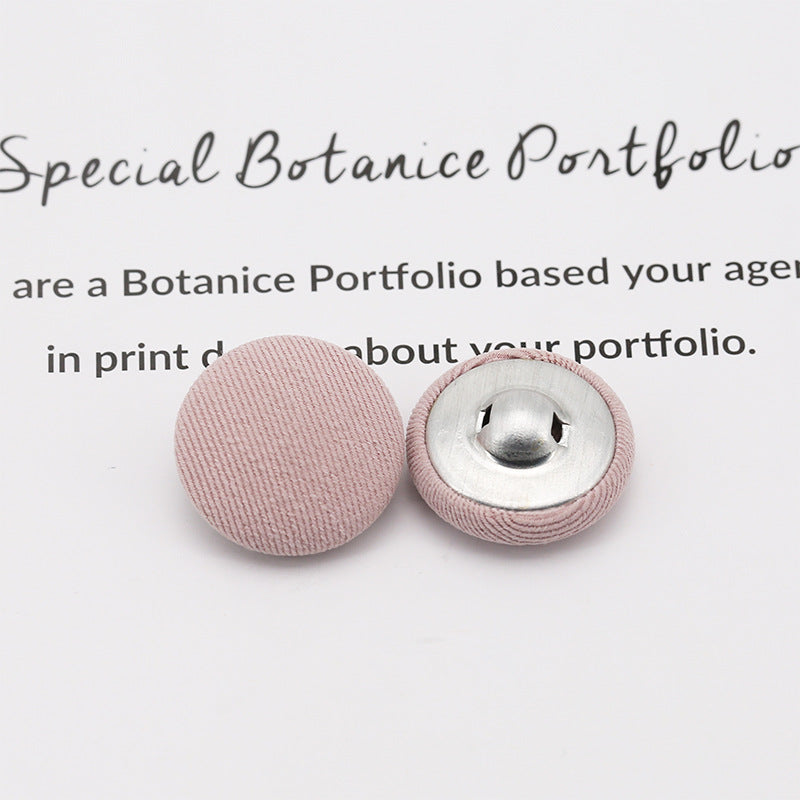 Colorful Round Fabric Covered Shank Buttons,20pcs Light Pink