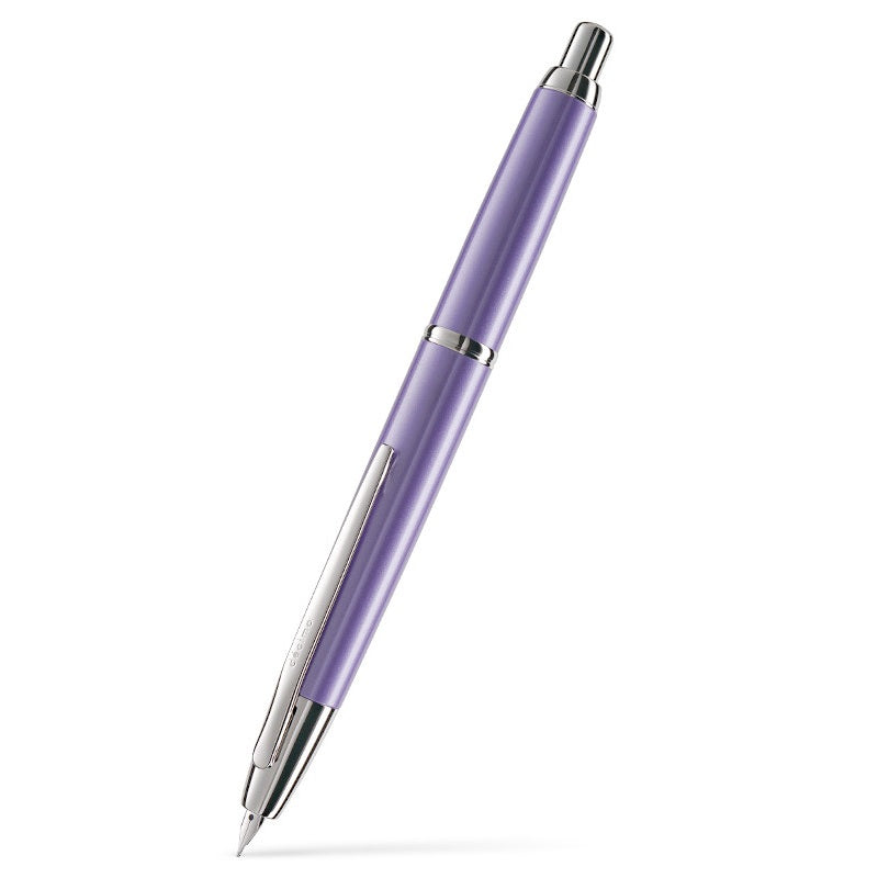 Pilot Capless Decimo Fountain Pen | 18K Gold Nib | Retractable | Aluminum Barrel | CON-40 Converter Included Light Purple