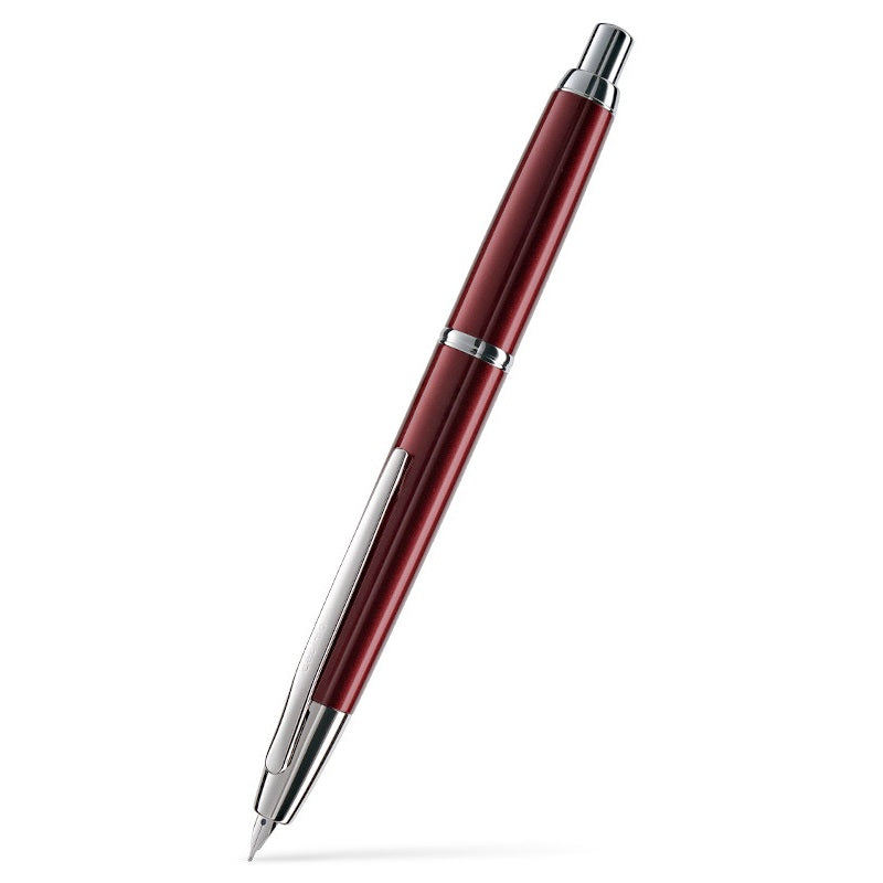 Pilot Capless Decimo Fountain Pen | 18K Gold Nib | Retractable | Aluminum Barrel | CON-40 Converter Included Red