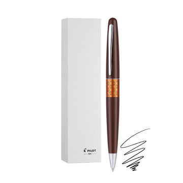 PILOT Cocoon Cha no Megumi Hybrid Ink Ballpoint Pen, 0.7 mm | Black Ink Brown