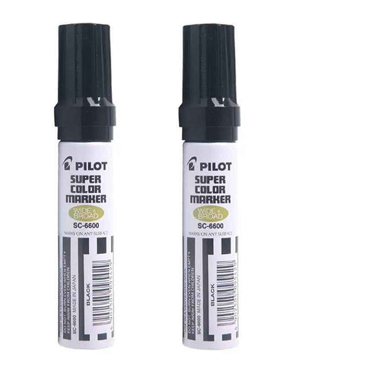 Pilot SC-6600 Jumbo Refillable Permanent Super Color Marker 2 Pack 2 Black