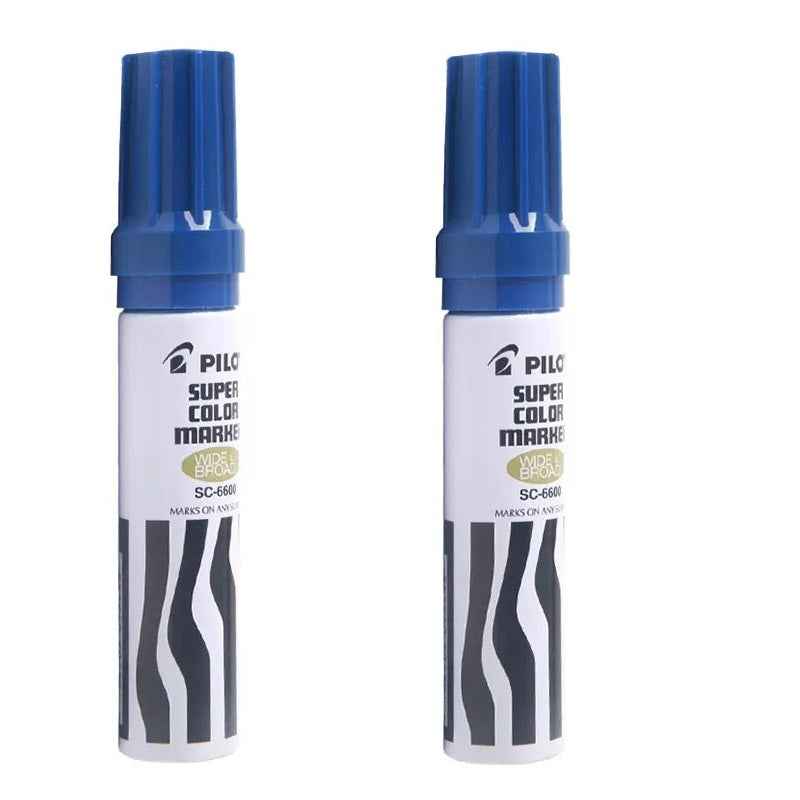 Pilot SC-6600 Jumbo Refillable Permanent Super Color Marker 2 Pack 2 Blue