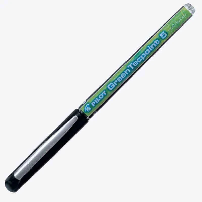 Pilot Green Tecpoint 5 Rolling Ballpoint Pen BXGR5 - 0.5 mm, 3 Pack