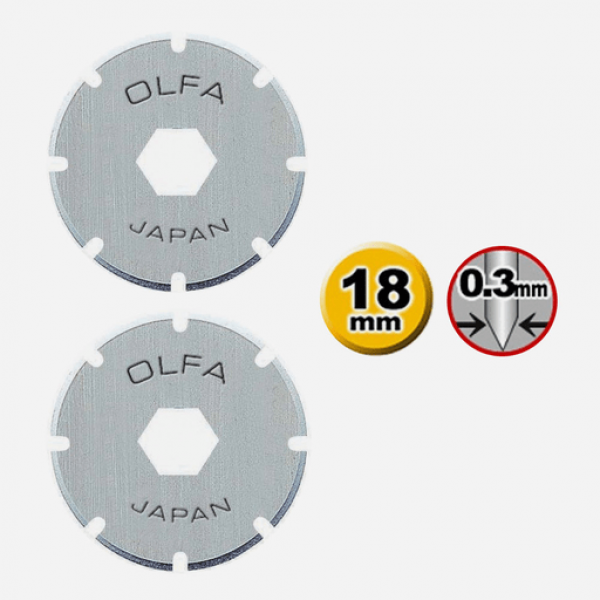 OLFA RB18-2 18mm Spare Perforation Rotary Blades, 2-Pack