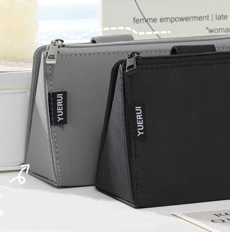 PU Leather Multi-Function Stationery Bag Pen Pouch with Phone Stand