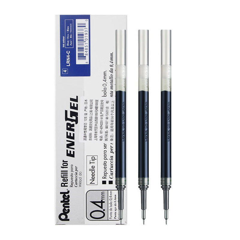 Pentel EnerGel LRN4 Needle-Point Gel Pen Refill - 0.4 mm - 12 Pack Blue