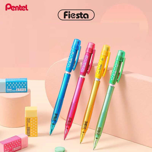 Pentel Fiesta Mechanical Pencil AX105 0.5mm Dot Barrel - 4 Colors Pack
