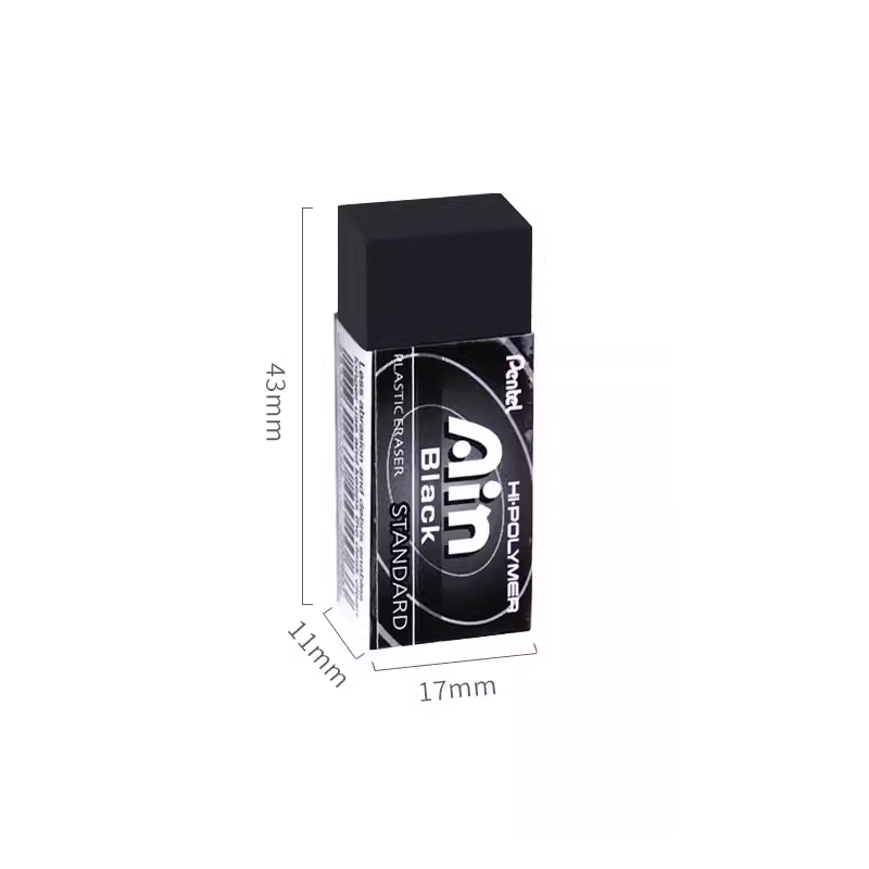 Pentel Hi-Polymer Ain Eraser Black Plastic Standard 5 Pack