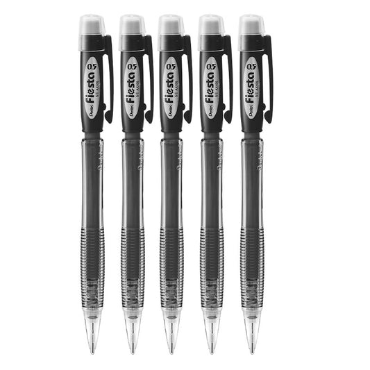 Pentel Fiesta Mechanical Pencil AX105 0.5mm 5 Pack Black