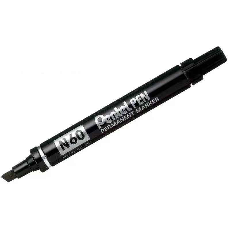 Pentel N60 Permanent Marker Pen Chisel Tip 3 Pack